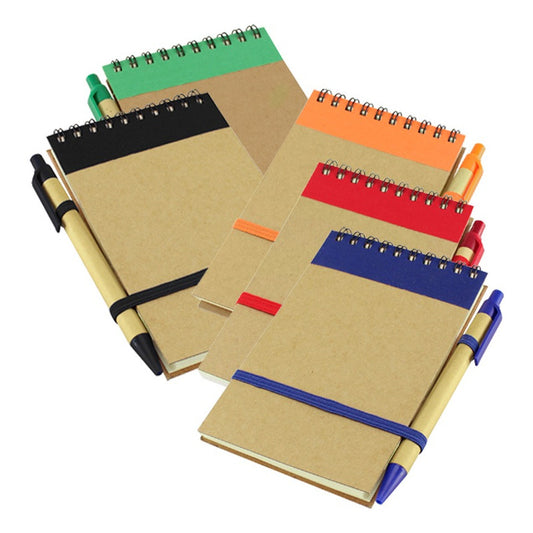 Libreta Ecológica Croquera Hojas Blancas con Bolígrafo y Cierre Elástico