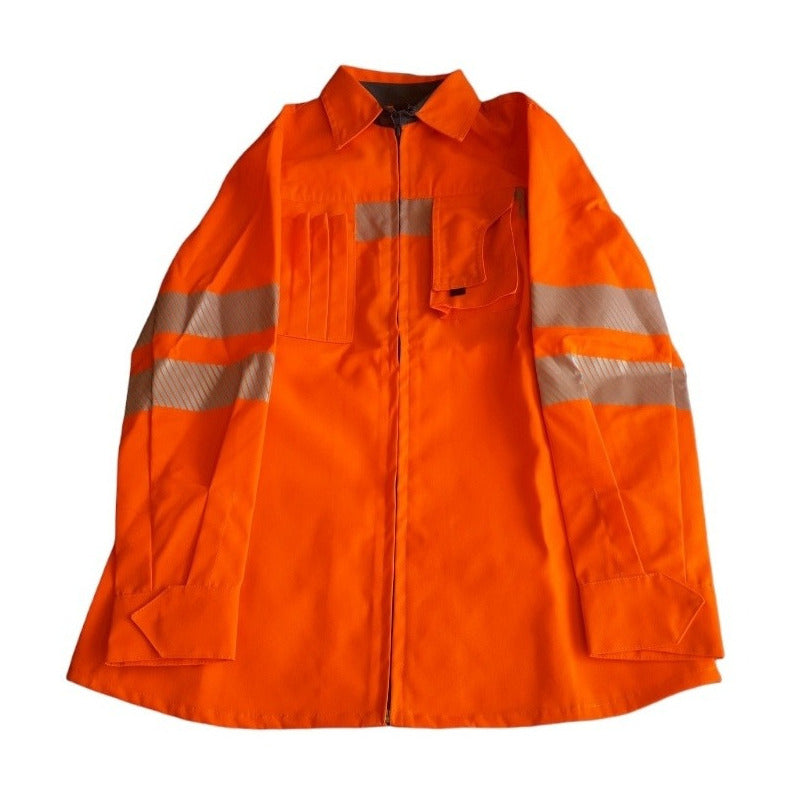 Camisa Alta Visibilidad Naranjo Fluor Con Reflectantes Mujer