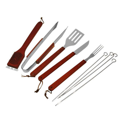 Set De Asado Delantal 9 Herramientas