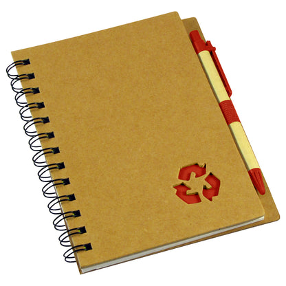 Libreta Ecológica Tapa Dura 13x18 cm con Bolígrafo | Cartón Reciclado 650g