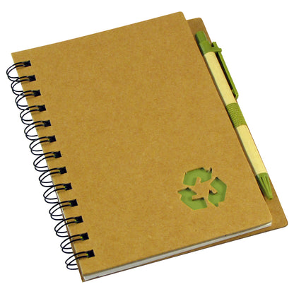 Libreta Ecológica Tapa Dura 13x18 cm con Bolígrafo | Cartón Reciclado 650g
