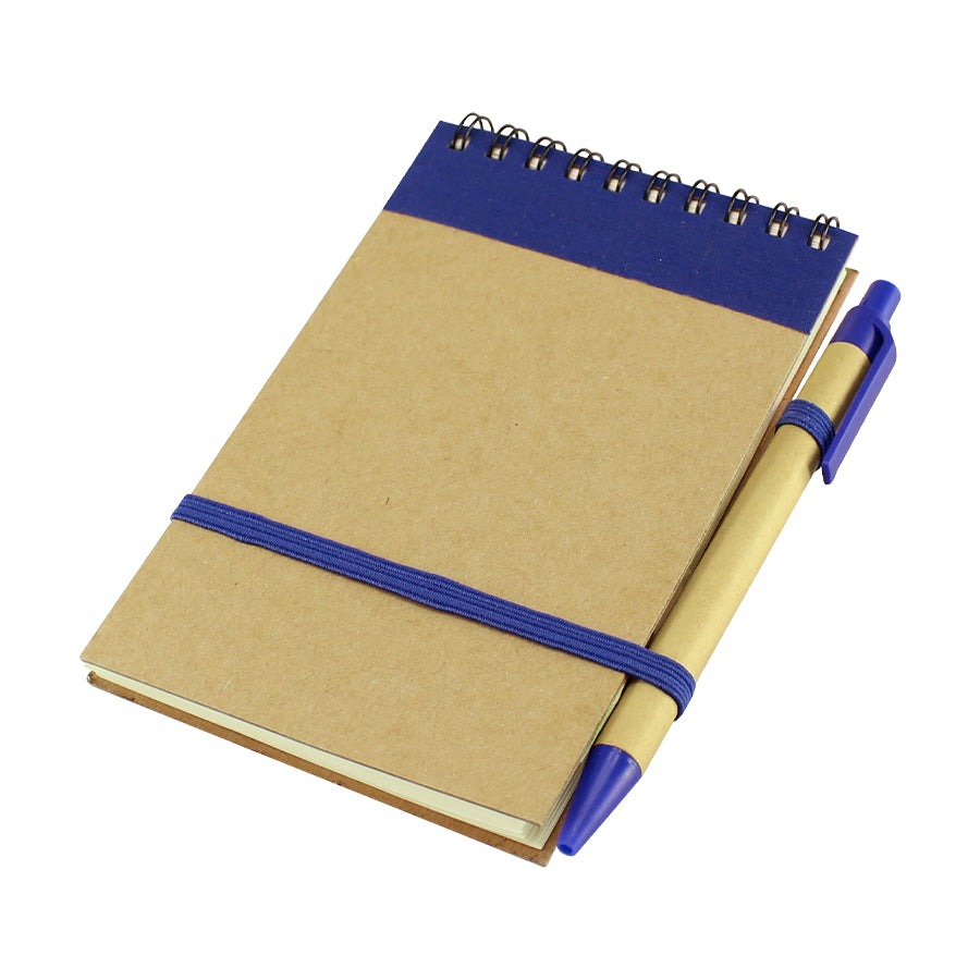 Libreta Ecológica Croquera Hojas Blancas con Bolígrafo y Cierre Elástico