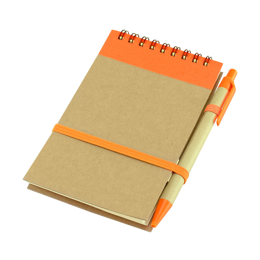 Libreta Ecológica Croquera Hojas Blancas con Bolígrafo y Cierre Elástico