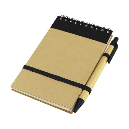 Libreta Ecológica Croquera Hojas Blancas con Bolígrafo y Cierre Elástico