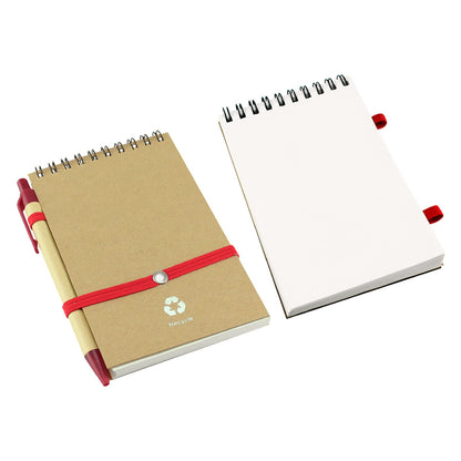 Libreta Ecológica Croquera Hojas Blancas con Bolígrafo y Cierre Elástico