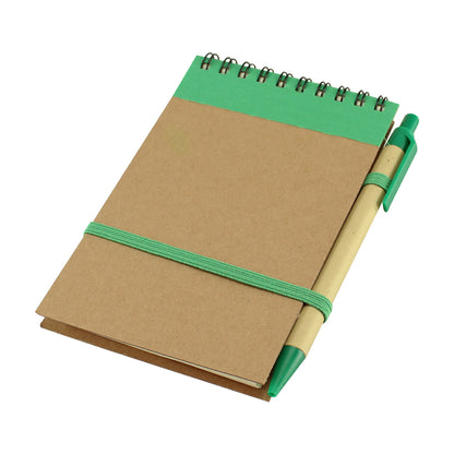 Libreta Ecológica Croquera Hojas Blancas con Bolígrafo y Cierre Elástico